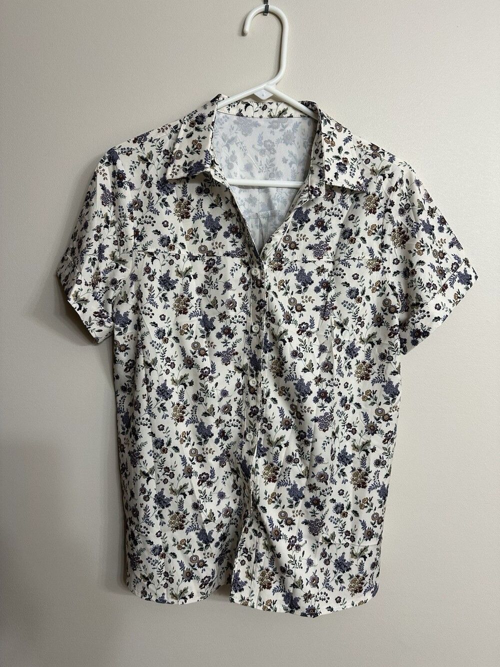 Rapbin Women’s Button Down Casual Vintage Floral Blouse Shirt